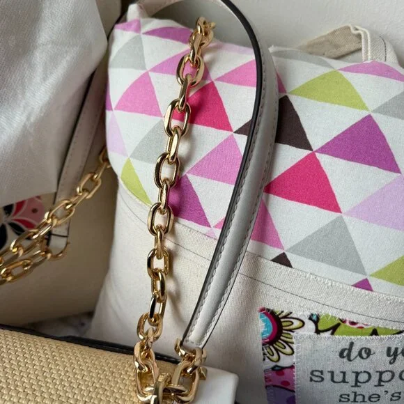 Michael Kors Cece Medium Straw and Studded Shoulder Bag - NWOT - Picture 5 of 15